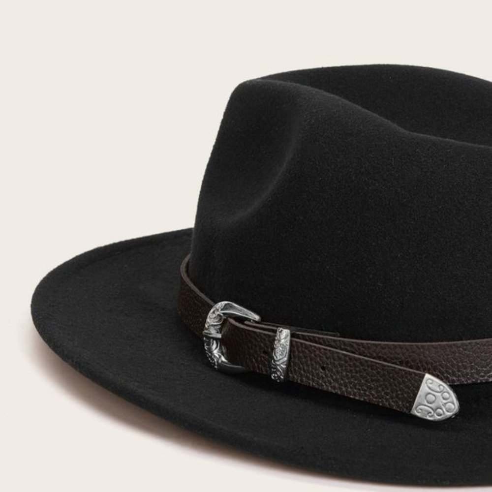 buckle black fedora hat - Picture 4 of 5